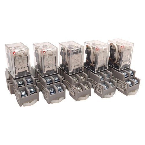 Lot of 5 Allen Bradley 700-HF32Z24-4 Ice Cube Relay, DPDT, 10A, 24VDC Coil