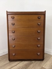 CHEST OF DRAWERS 6 Drawer White & Newton Teak MidCentury Style FREE DELIVERY