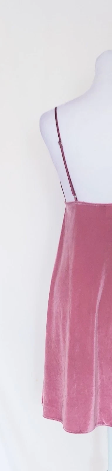 UNDERCOVER Abito Victoria's Secret donna M babydoll velluto slip chemise rosa nuovo con etichetta