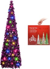 N&T NIETING Christmas Tree, 5ft Collapsible Pop Up Christmas Trees Purple Tinse