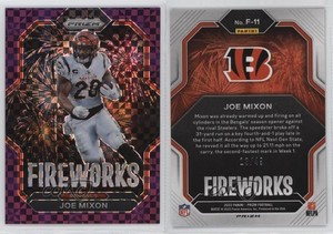 2022 Panini Prizm Fireworks Purple Power Prizm /49 Joe Mixon #F-11