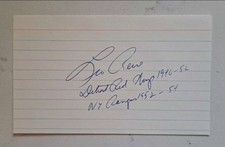 LEO REISE JR. Autograph/Signed Inscribed Index Card Detroit Red NY Wings Rangers