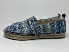Sam Edelman Khloe Blue Stripe Raffia Slip On Espadrille Flats Size 7.5