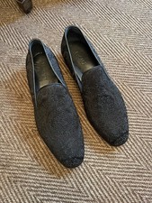 mens dress shoes black slipons Versace size 42.5