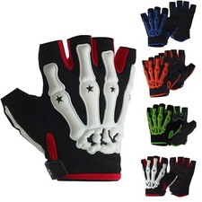 Skeleton Cycling Gloves Gel Padded Half Finger Road Mountain MTB Bicycle Gloves