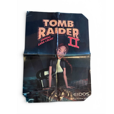 Vintage Tomb Raider II Lara Croft Double Sided Eidos Poster 20x14 PS1 Era