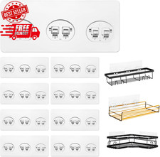 8 Pack Shower Caddy Adhesive Replacement, Strong Shower Shelf Adhesive Hooks for