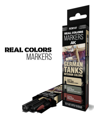 AK Interactive REAL COLORS MARKERS -GERMAN TANKS INTERIOR -Set (3pcs) #RCM107