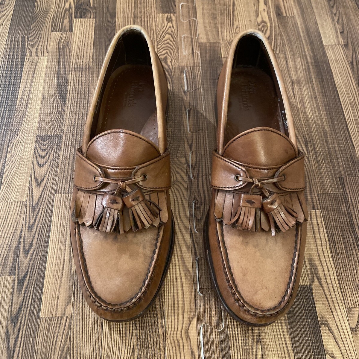 Allen Edmonds Brown Leather Tassel Loafers Dress Shoes Sz 9  display picture 1