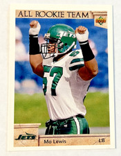 1992 Upper Deck All Rookie Team NFL Trading Card #48 Mo Lewis New York Jets. rookie card picture