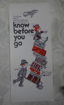 Vintage 1974 Pamphlet - Customs Hints for Returning to US