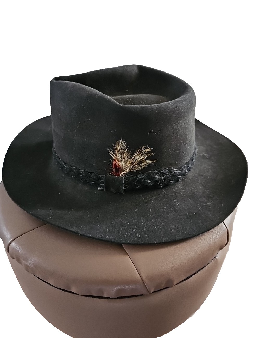 VTG FLECHET GENUINE VELOUR BLACK MEN'S FEDORA HAT… - image 2