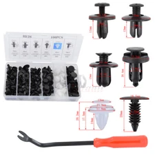 100pcs Auto Body Side Board Panel Retainer Moulding Clip Fastener 6 Size + Tool