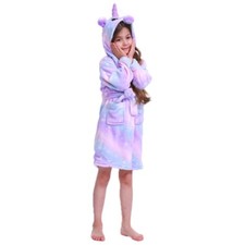 Purple Unicorn Robe- Hooded plush robe
