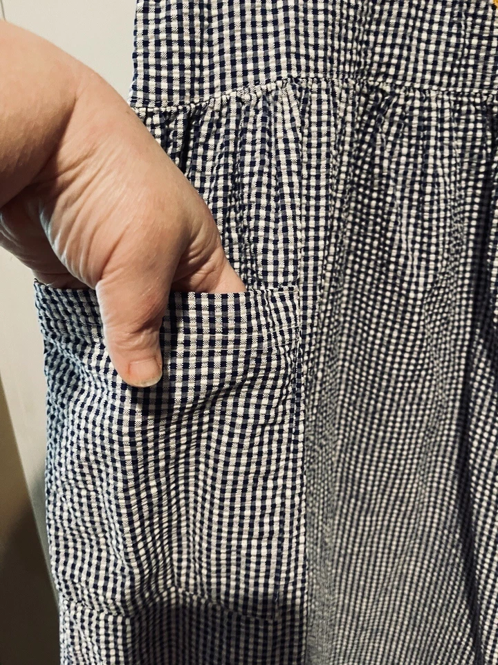 Garnet Hill Kids Dress Maxi Peasant Pockets Check Butterfly Sundress Size 10 - Image 4 of 4