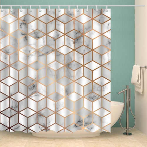Bathroom Waterproof Shower Curtain Long Wide PEVA Curtains Mould Proof 12 Rings - Picture 20 of 36