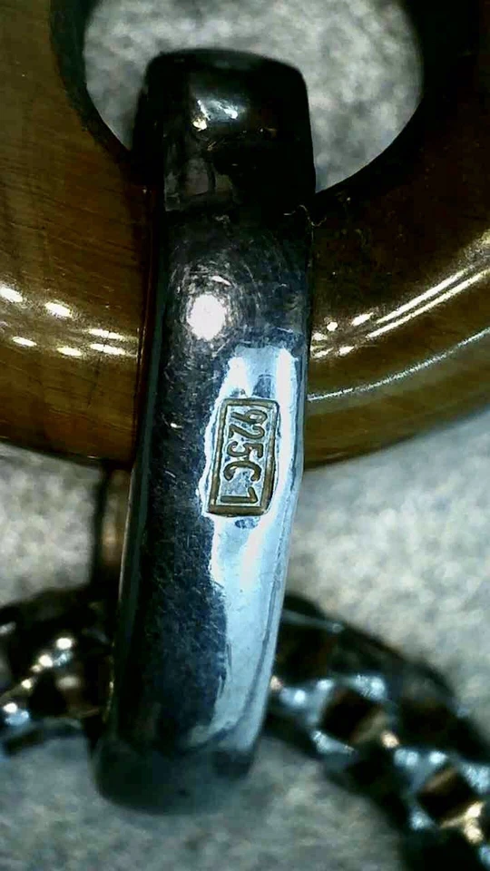 Colgante Piedra Ojo De Tigre Y Plata TOUS - Imagen 2 de 4