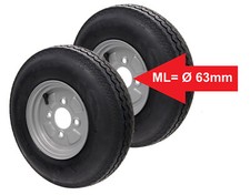 2x Roue Compléte 4.80/4.00-8 70M 8 Pouces Remorque Roue Pneu Jante Deli Pneu