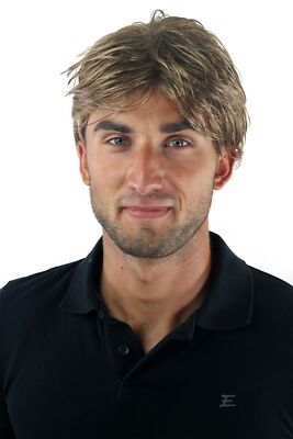 Perücke Herren Männer Kurz Jugendlich Lässig Modisch Dunkelblond Scheitel GFW967