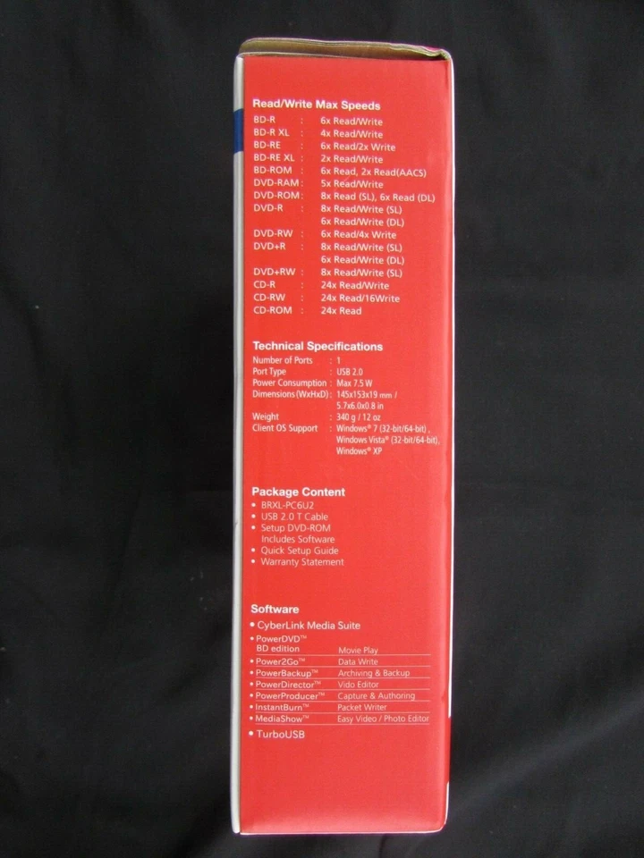 BUFFALO BLU-RAY PORTABLE HIGH CAPACITY MEDIA STATION - CD/DVD BURNER/WRITER -NEW - Image 4 of 4