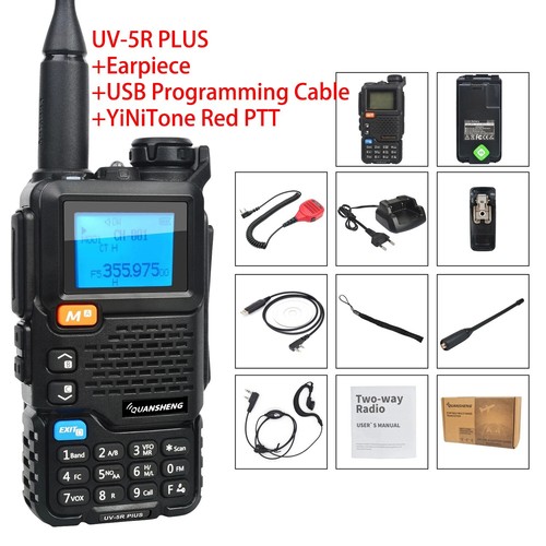 Quansheng UV-5R PLUS Typ-C Opcjonalne radio szynkowe Walkie Talkie 1600mAh Bateria - Zdjęcie 22 z 24