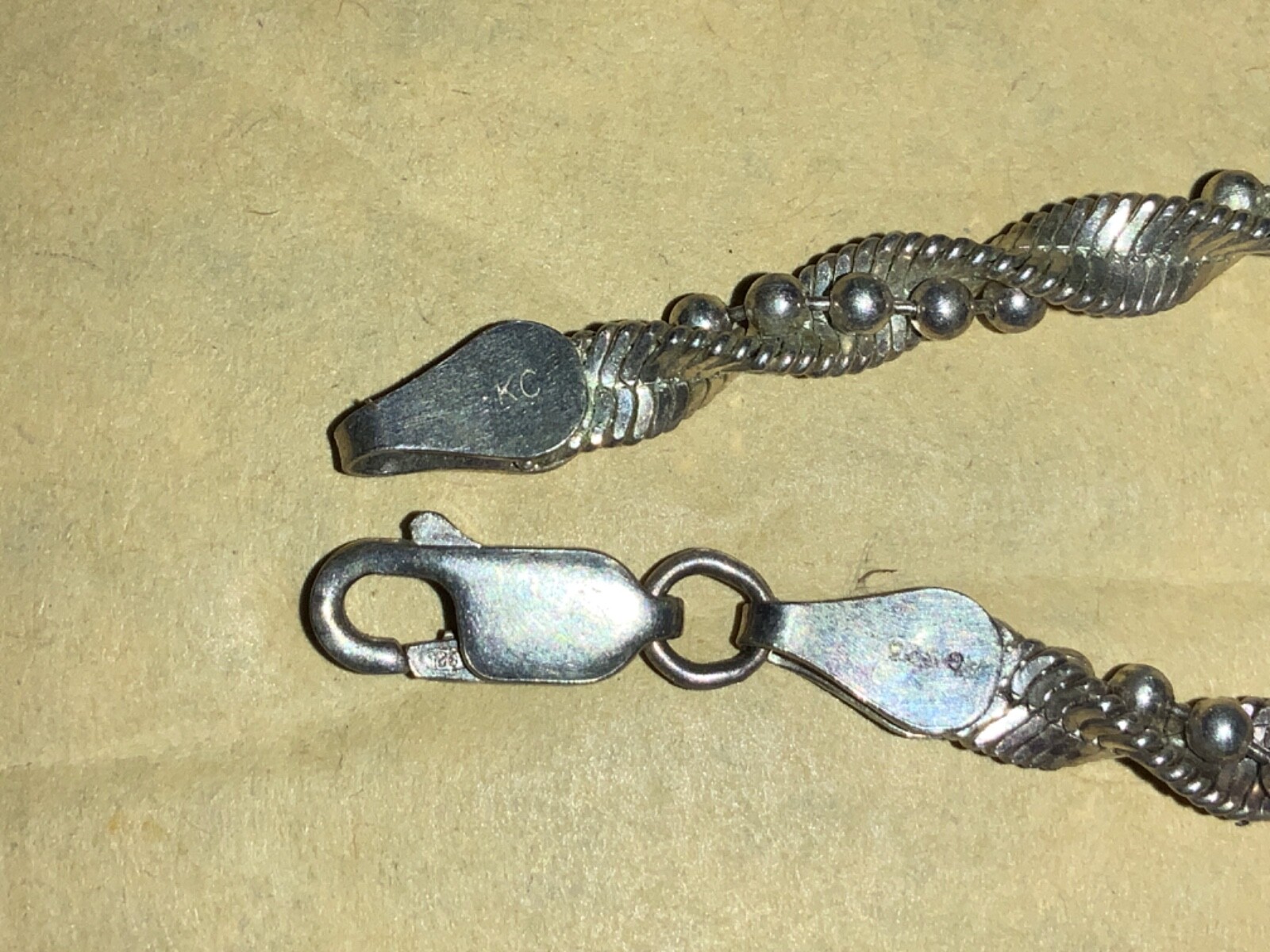 Solid Sterling Silver Twisted Herringbone Bracele… - image 3