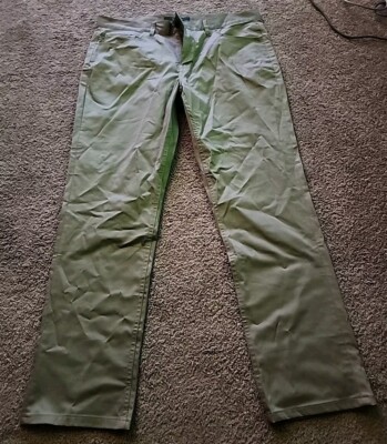 PERRY ELLIS Principles Dress Pants Mens 34x30 Chino Brown Straight Leg