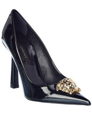 Versace La Medusa Black Patent Pump Size 40.5 IT/10.5 US