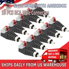 10 Pcs Speaker Wire Cable To Audio Male RCA Connector Adapter Jack Plug US
