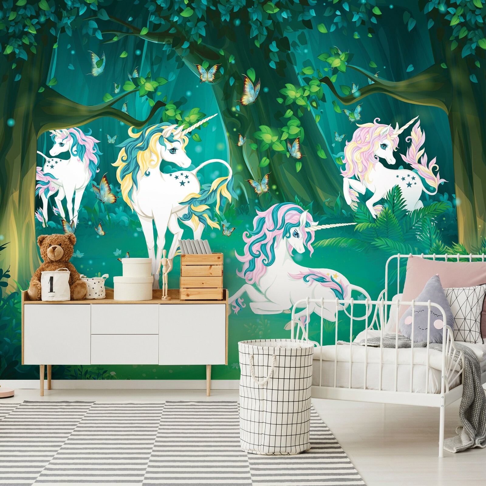 Vlies Fototapete Kinderzimmer Tiere Wald Wandtapete TAPETE XXL + KLEISTER 132