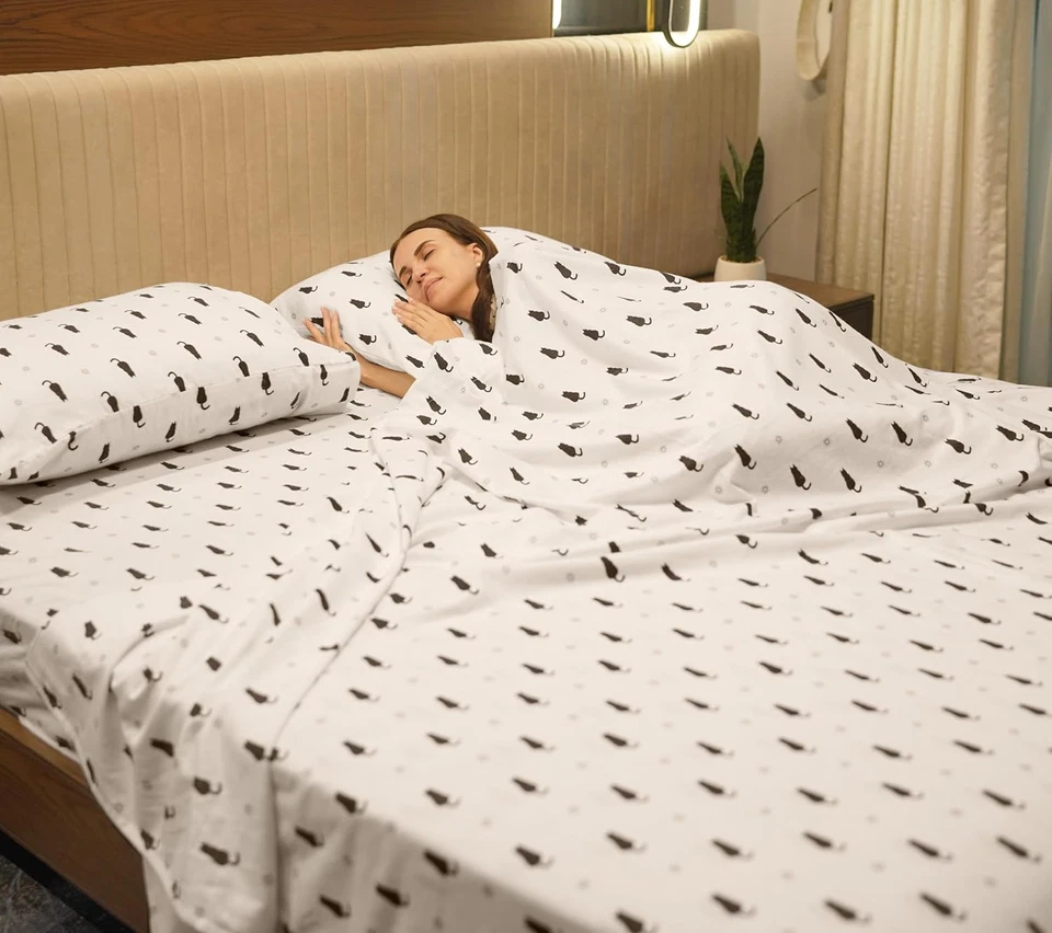 Sábanas de franela tamaño king - Juego de sábanas 100 % algodón cepillado tamaño king - Bolsillo profundo Foto 2 de 4