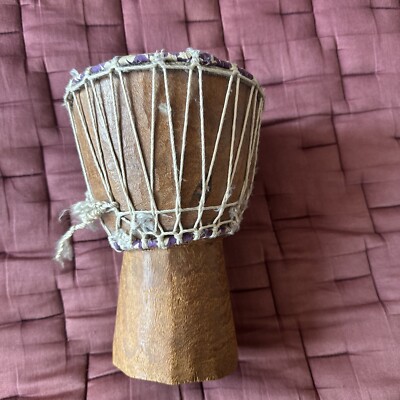 authentic handmade african drum 9x6x4. small dejembe.