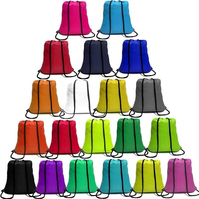 Drawstring Backpack 100 Pack Bulk 20 Colors Draw String Gym Bags Sport Backpack