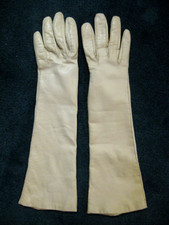 Vintage French Marshall Fields Alexandre 6.5 Kid Leather Silk Long Lined Gloves