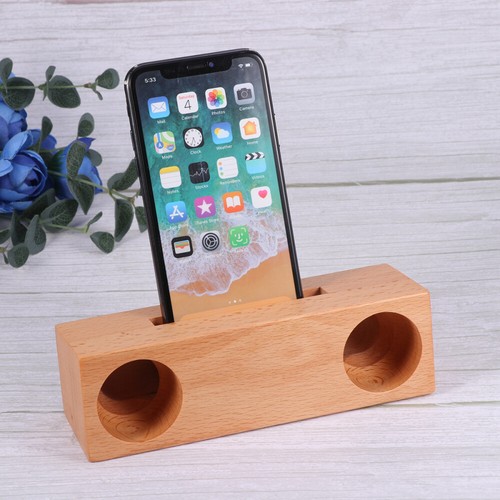 Cartoon Phone Stand Wooden Mobile Holder Travel Elderly Sound Amplifier - Zdjęcie 7 z 11