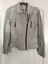 Iro Women’s Beige Leather Jacket Zip Up Caelie Moto Jacket Size 1 New Was $1,369