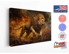 Lion of Judah Canvas Print, High-Quality Religious Wall Art Reproduction