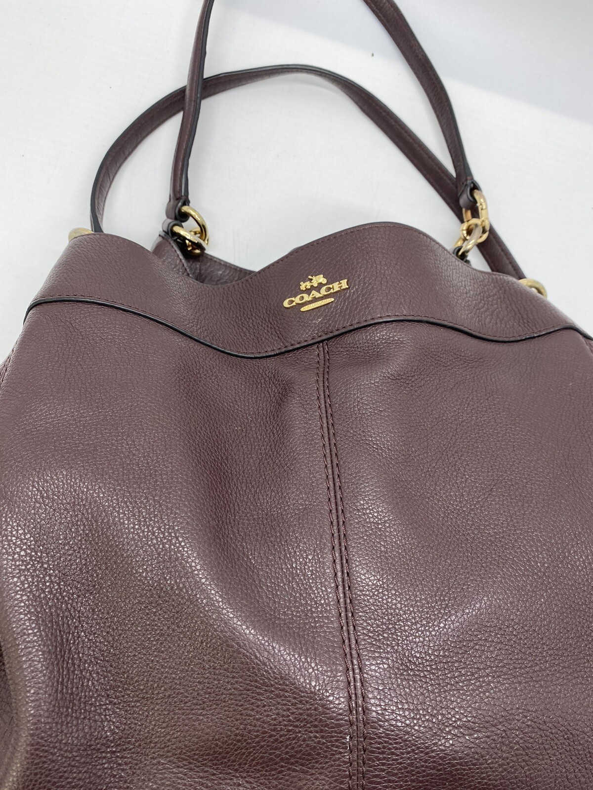 COACH LEXI OXBLOOD PEBBLED LEATHER SHOULDER BAG F23511 Gem