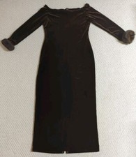 Xscape By Lawrence Kurtz Women Size 14 Brown Polyester Blend Long Sleeve Dress24