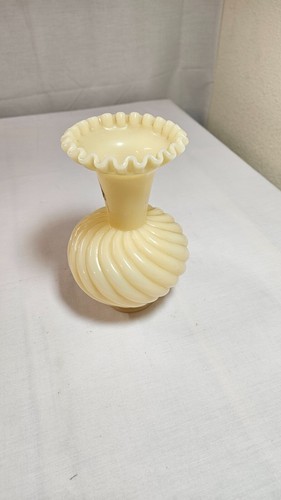 Vintage Fenton Kunstglas glänzend Pudding Pastell Vase - Bild 3 von 6
