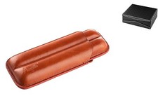 Zigarrenetui Echt Leder Braun Angelo Leder Etui für 2 Zigarren  NEU!      