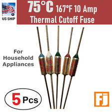 5x Thermal Fuse Cutoff RY TF  75 C 167 F  10Amp  250V A31  US Ship