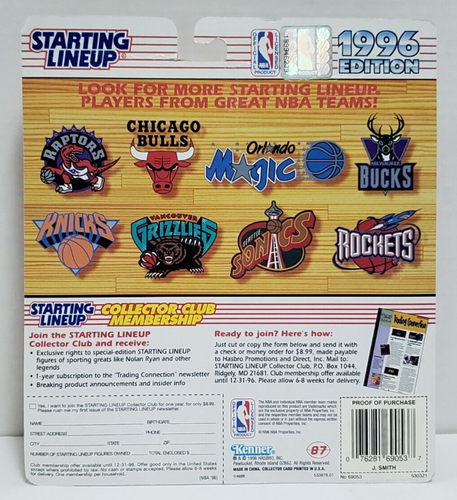JOE SMITH Golden State Warriors Starting Lineup SLU 1996 NBA Action Figure &Card - Picture 17 of 24