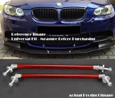 2 PCS Red 9.5" Bumper Lip Diffuser Splitter Spoiler Struts Rod Bar for Mercedes