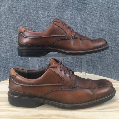 Clarks Shoes Mens 10 M Casual Oxford Brown Leather Lace Up Low Top Bicycle Toe - 第 1/18 張圖片