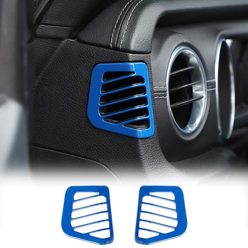 Cubierta de ventilación de salida de aire lateral para tablero de instrumentos azul 2 piezas para Jeep Wrangler JL JT 18+ - Imagen 5 de 11