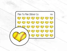 1056~~Softball Game Practice Reminder Planner Stickers
