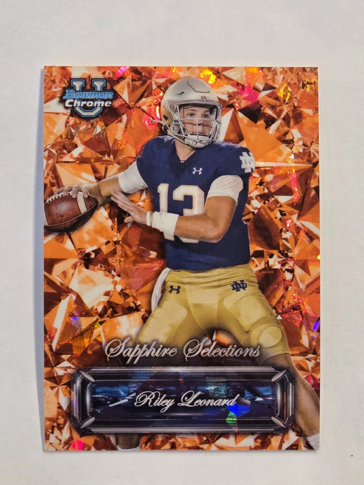 2024 Bowman Chrome U Sapphire Riley Leonard ORANGE Selections /25