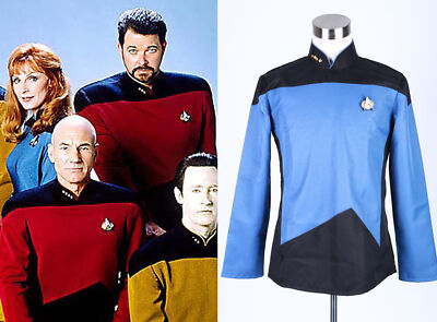 New Star Trek TNG The Next Generation Uniform Shirt Costume Blue