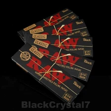 5PK AUTHENTIC RAW BLACK 1.25 (1-1/4) Size Rolling Papers - US Seller